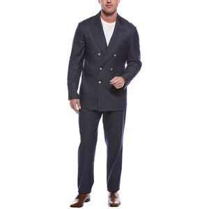 Brunello Cucinelli Blue Cotton Two-Piece Men's Suit